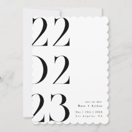 Minimaal en chic zwart en wit Save the date Kaart