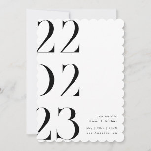 Minimaal en chic zwart en wit Save the date Kaart