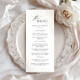 Minimaal en Chic Zwart Wit Modern Wedding Menu