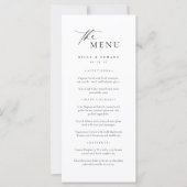 Minimaal en Chic Zwart Wit Modern Wedding Menu (Voorkant)
