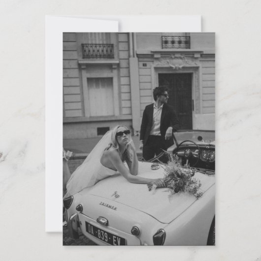 Minimaal en chic zwart-wit Save the date Kaart (Achterkant)