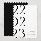 Minimaal en chic zwart-wit Save the date Kaart (Voorkant / Achterkant)