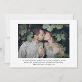 Minimaal en Chic | Zwart-witfotohuwelijk Kaart (Achterkant)