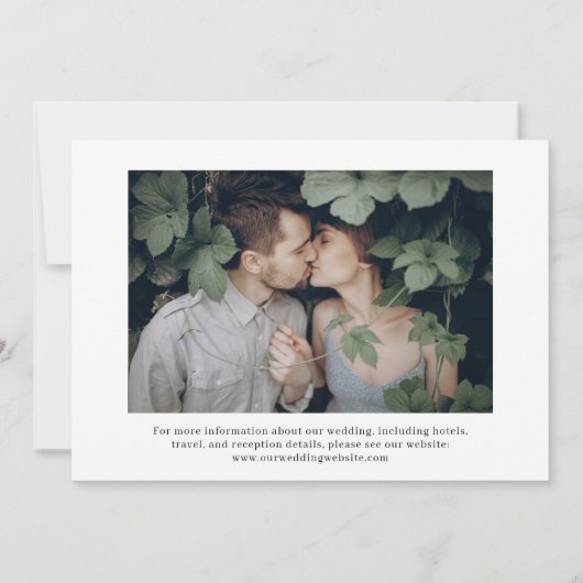 Minimaal en Chic | Zwart-witfotohuwelijk Kaart (Achterkant)