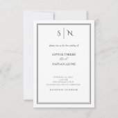 Minimaal en Chic | Zwart-witgrenshuwelijk Kaart (Voorkant)