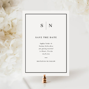 Minimaal en Chic   Zwart-witgrenshuwelijk Save The Date