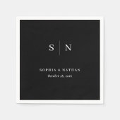 Minimaal en Chic | Zwarte bruiloft Servet (Voorkant)