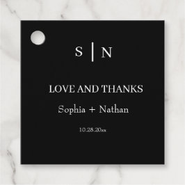 Minimaal en Chic | Zwarte en witte bruiloft Bedankjes Labels