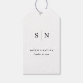 Minimaal en Chic | Zwarte en witte bruiloft Cadeaulabel (Voorkant)