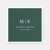 Minimaal en Chic | Zwarte en witte bruiloft Servet (Voorkant)