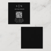 Minimaal en Chic | Zwarte en Witte QR-code Informatiekaartje (Voorkant / Achterkant)