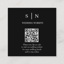 Minimaal en Chic | Zwarte en Witte QR-code Informatiekaartje