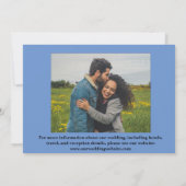 Minimaal en ChicDusty Blue Two Photo Wedding Tha Bedankkaart (Achterkant)