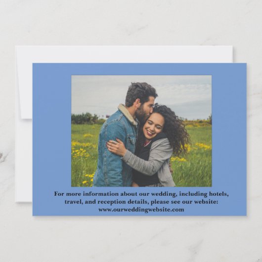 Minimaal en ChicDusty Blue Two Photo Wedding Tha Bedankkaart (Achterkant)