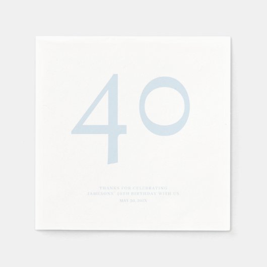 Minimaal en chique 40e verjaardagsfeestje servet (Voorkant)