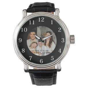 Minimaal en chique   Aangepaste foto en familienaa Horloge