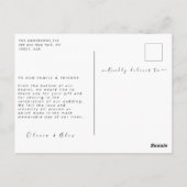 Minimaal en chique bedankt briefkaart (Achterkant)