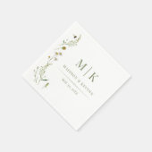 Minimaal en chique | Bloemen bruiloft servetten (Hoek)