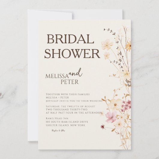 Minimaal en chique | Boho Wildflower Vrijgezellenf Kaart (Voorkant)