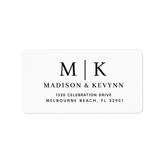 Minimaal en chique | Bruiloft retour adres label (Voorkant)