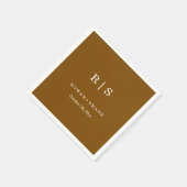 Minimaal en chique | Bruine bruiloft servet met wi (Hoek)