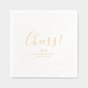Minimaal en chique Cheers Wedding Folie Servetten