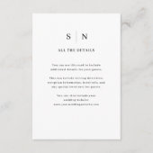 Minimaal en chique | Details bruiloft gast Informatiekaartje (Voorkant)