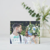 Minimaal en chique | Foto Bruiloft Save The Date Briefkaart (Staand voorkant)