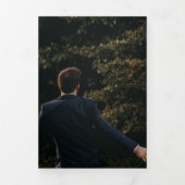 Minimaal en chique | Foto Bruiloft Save The Date Drieluik Uitnodiging (Cover)