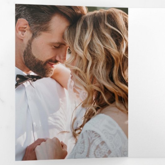 Minimaal en chique | Foto Bruiloft Save The Date Drieluik Uitnodiging (Binnenzijde eerst)