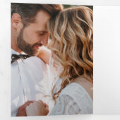 Minimaal en chique | Foto Bruiloft Save The Date Drieluik Uitnodiging (Binnenzijde eerst)