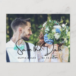 Minimaal en chique | Foto Bruiloft Save The Date Uitnodiging Briefkaart