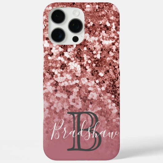 Minimaal en chique | Girly Roos Glitter Case-Mate iPhone Case (Achterkant)