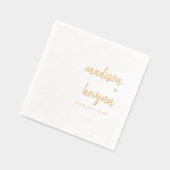 Minimaal en chique | Goud en witte bruiloft Folie Servetten (Links)