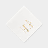 Minimaal en chique | Goud en witte bruiloft Folie Servetten (Rechts)