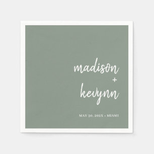 Minimaal en chique   Groene bruiloft servetten