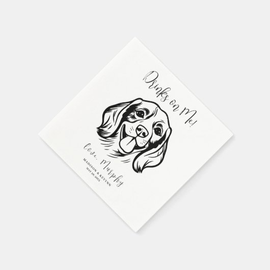 Minimaal en chique | Hond bruiloft servetten (Hoek)