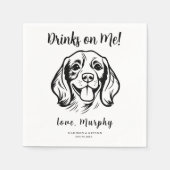 Minimaal en chique | Hond bruiloft servetten (Voorkant)