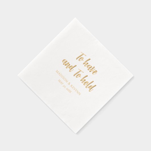 Minimaal en chique | Huwelijk hebben en houden Folie Servetten (Rechts)