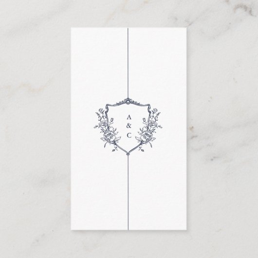 Minimaal en chique | Marine en Witte Bruiloft RSVP Informatiekaartje (Achterkant)