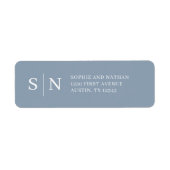 Minimaal en chique | Monogram Dusty Blue Label (Voorkant)