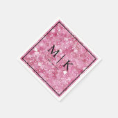 Minimaal en chique | Pastel Roze Glitter bruiloft Servet (Hoek)