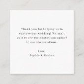 Minimaal en chique | QR Code Bruiloft Deel de Lief Informatiekaartje (Achterkant)