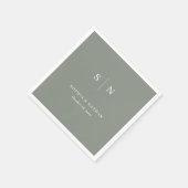 Minimaal en chique | Sage Groene Bruiloft Servet (Hoek)