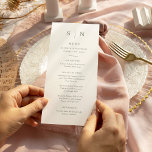 Minimaal en chique | Sage Groene en Witte Bruiloft Menu<br><div class="desc">Deze elegante,  moderne bruidsmenu kaarten of repetitie diner menu kaarten zijn voorzien van een eenvoudige wijze groen en witte tekst ontwerp dat een minimalistische stijl uitstraalt. Voeg uw initialen of monogram toe om ze volledig uw eigen te maken.</div>