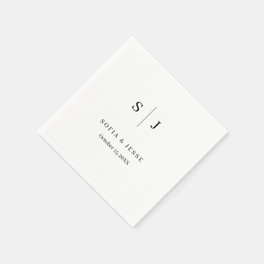 Minimaal en chique | Trouwpapier servet (Hoek)