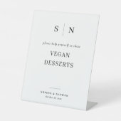 Minimaal en chique | Vegan Desserts Bruiloft Reclamebord Met Voetstuk (Voorkant)
