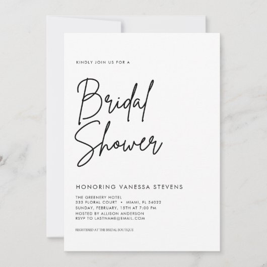 Minimaal en chique Vrijgezellenfeest Kaart (Voorkant)