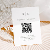 Minimaal en chique | Wit en Sage QR Code Bruiloft