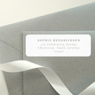 Minimaal en chique   Wit en Salie Groen Etiket